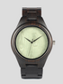 Leather Ebony Green Dial Face Watch